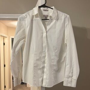 Chico’s Wrinkle Resistant Elegant White Button-Down Shirt